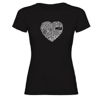 Camiseta CORAZÓN EN PIEZAS mujer negra by TZOR